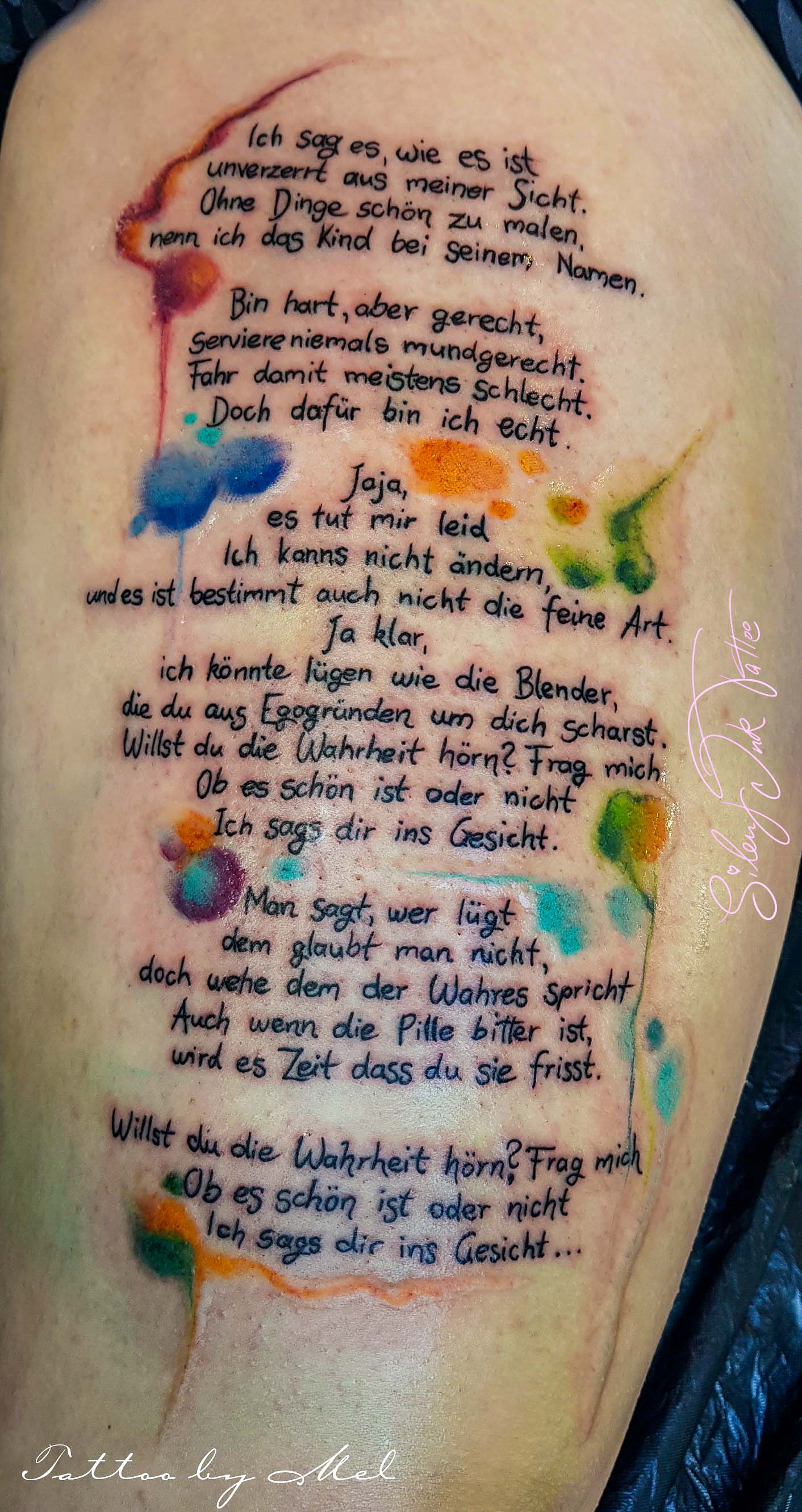 Silent Ink Tattoo, Lettering, Hannover, Mel, Schrift, Typo